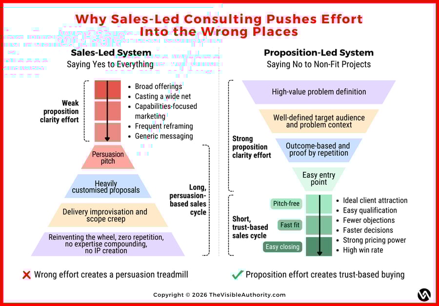 Why Sales-Led Consulting Pushes Effort Into the Wrong Places
